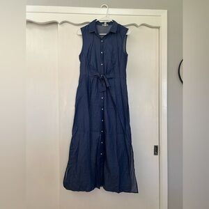 CB Established 1962 blue Denim Chambray Look maxi Dress Size 8